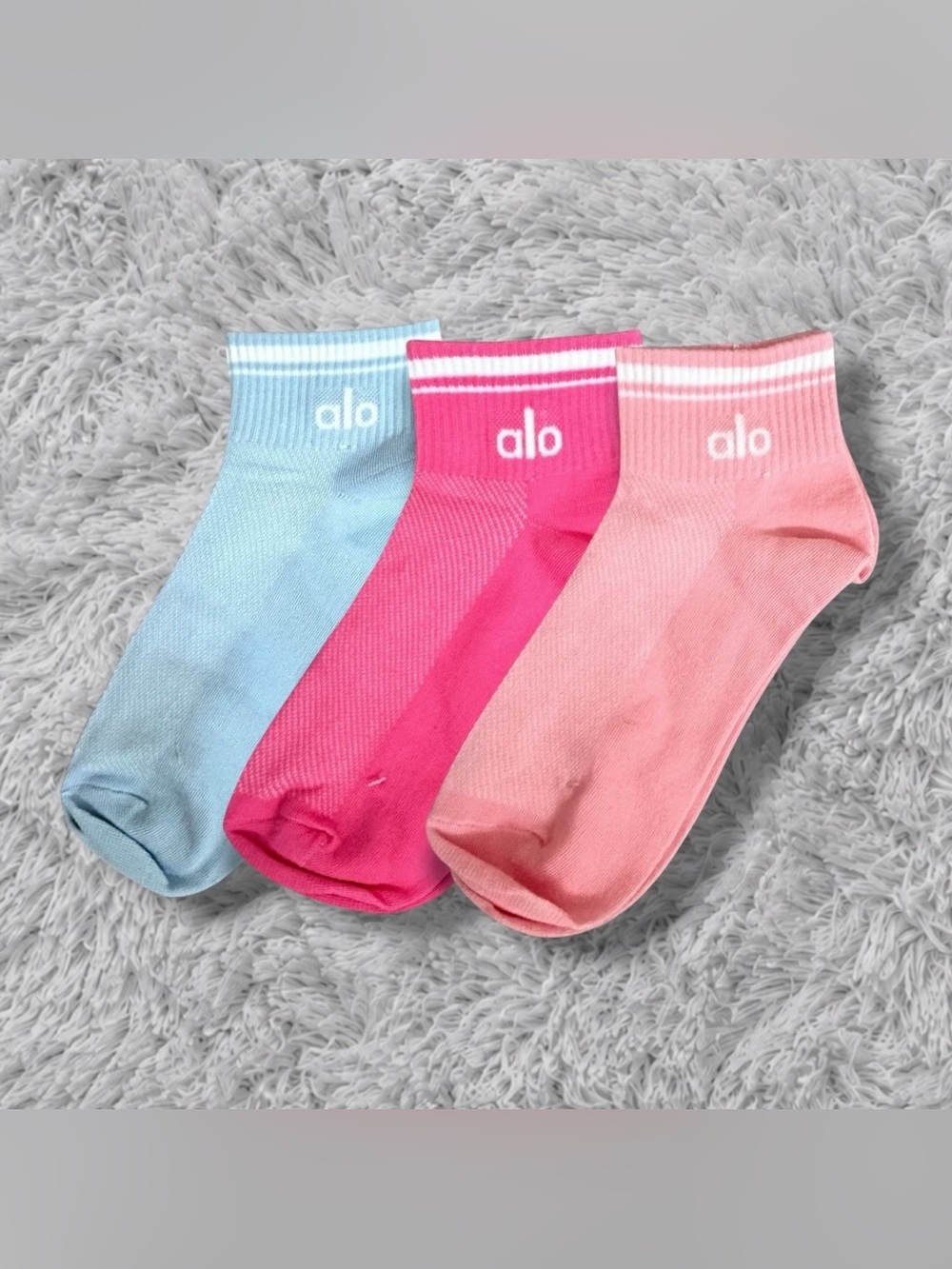 Alo 3 Pair Bundle - Low Cut Ankle Athletic Socks – Women’s Sport Quarter Socks